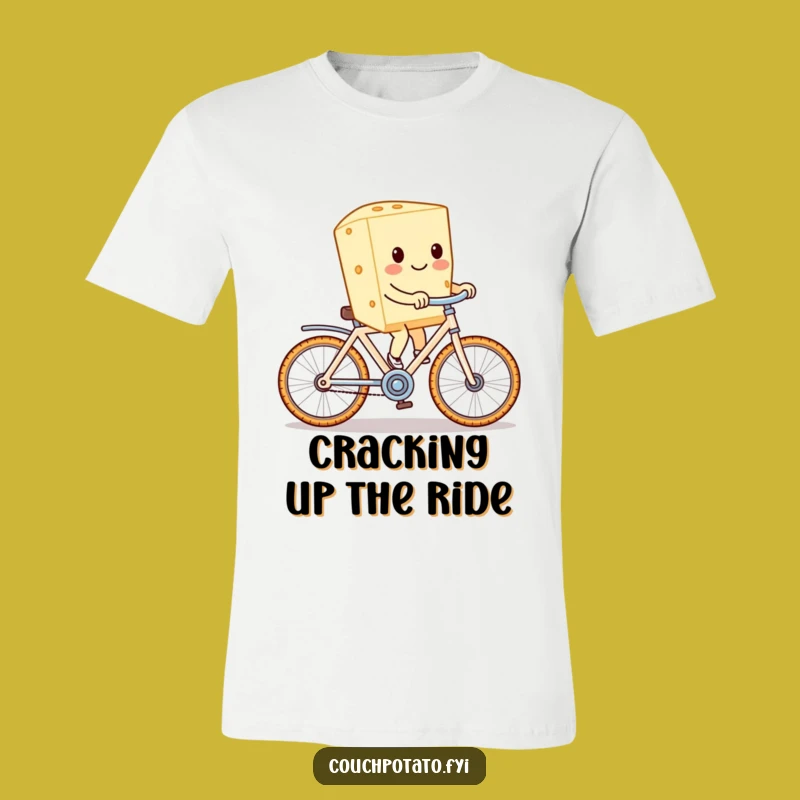 Funny Cream Cheese Cracker Bike T-Shirt: A Comical Cycling Adventure Tee!