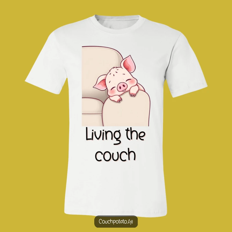 Funny Cheerful Piglet Couch T-Shirt - Comfy Loungewear Essential