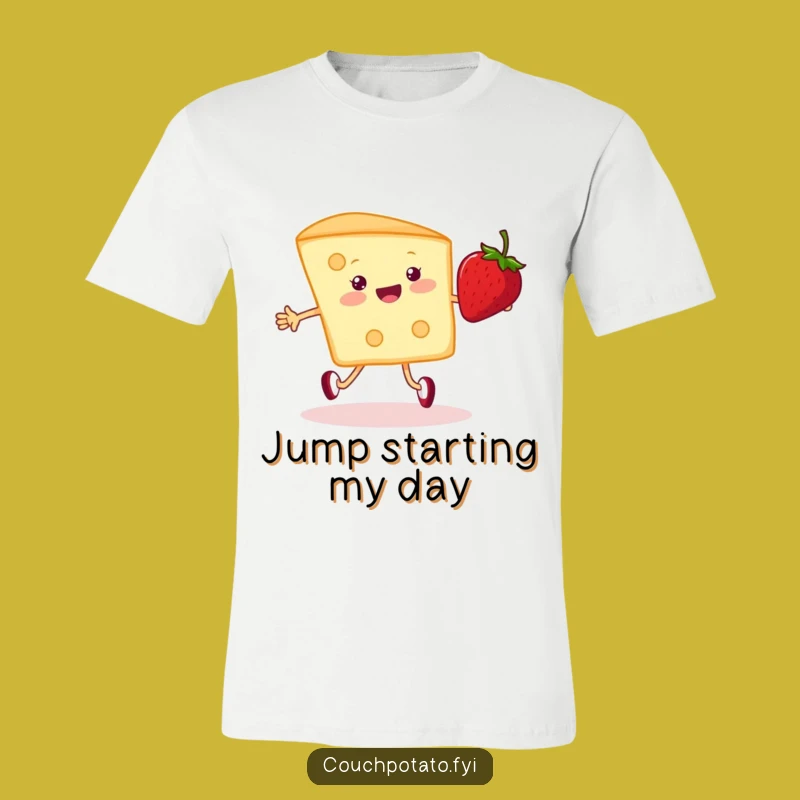 Funny Cream Cheese & Strawberry T-Shirt - Whimsical Jumping Rope Apparel