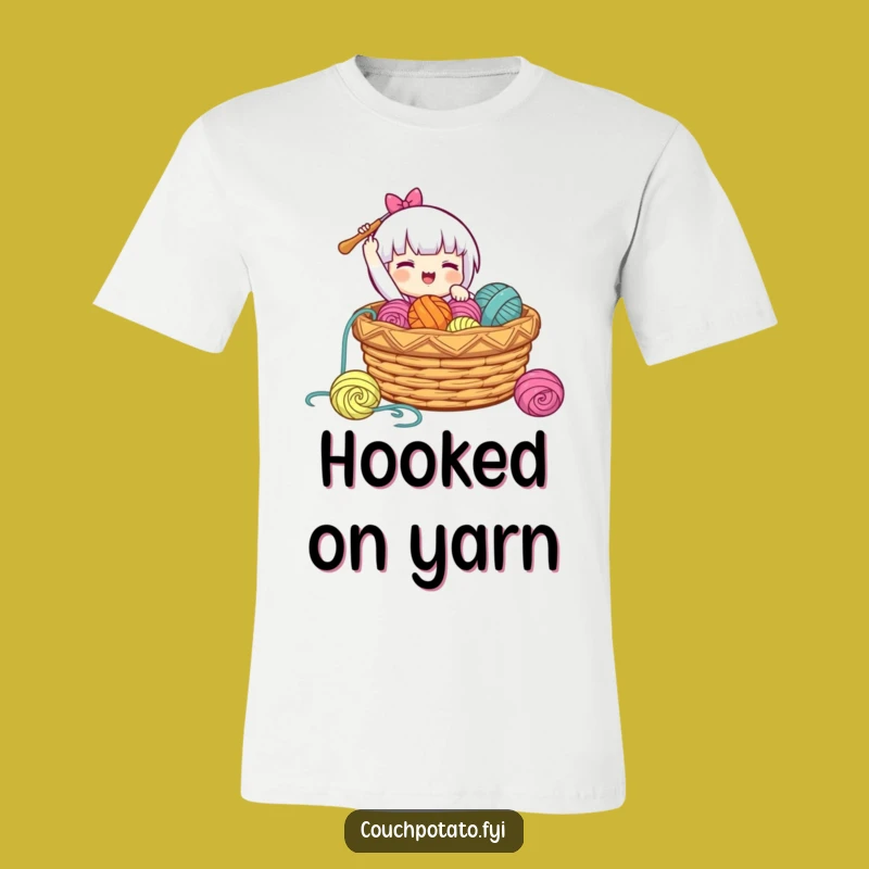 Funny Happy Crocheter T-Shirt: Wear Your Joy with This Yarn Basket Design Gift