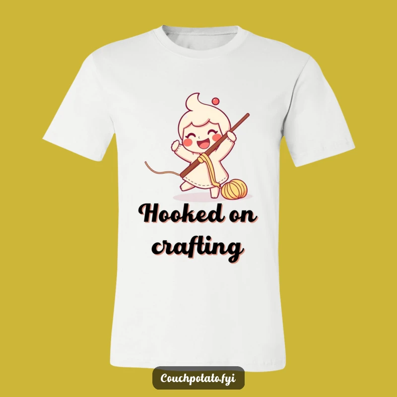 Funny Yarn Swinging Crochet T-Shirt: Express Your Crafty Fun!