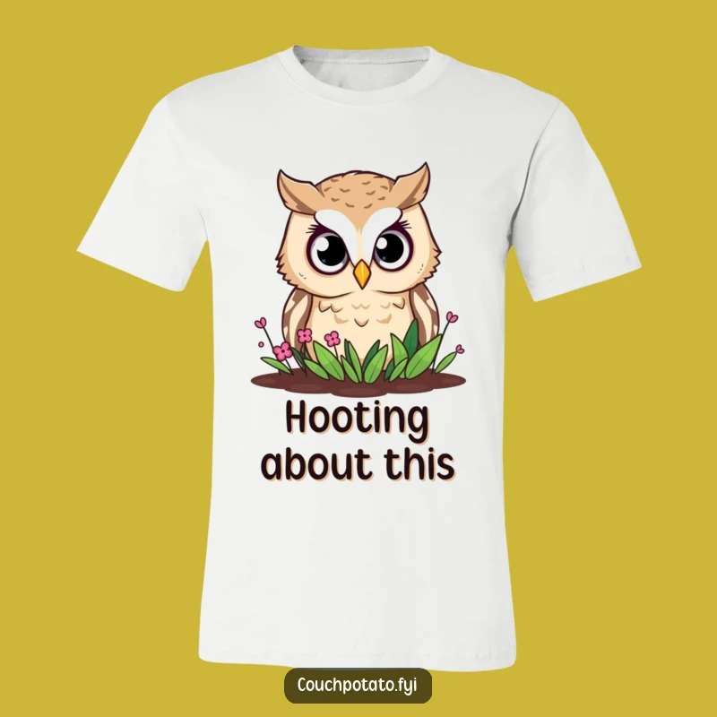 Funny Owl Garden T-Shirt: Curious Watcher, Hilarious Bird Lover's Tee