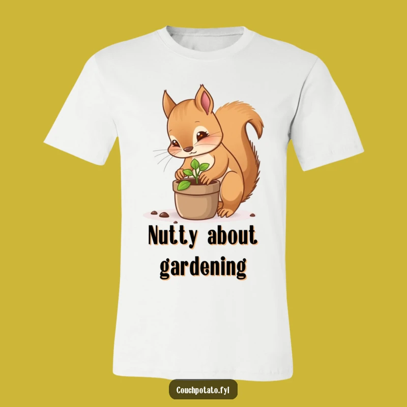 Funny Squirrel Planting T-Shirt - Focused Sprout Gardener Tee for Nature Fans