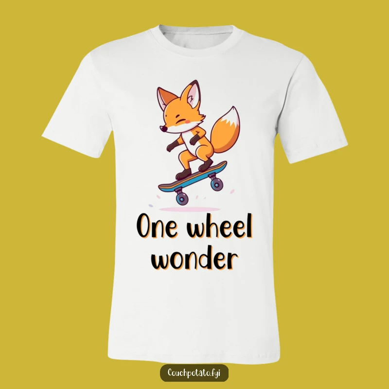 Funny Fox Skateboard Trick Tee: Rad Style, Hilarious Animal Design, Great Funny Gift
