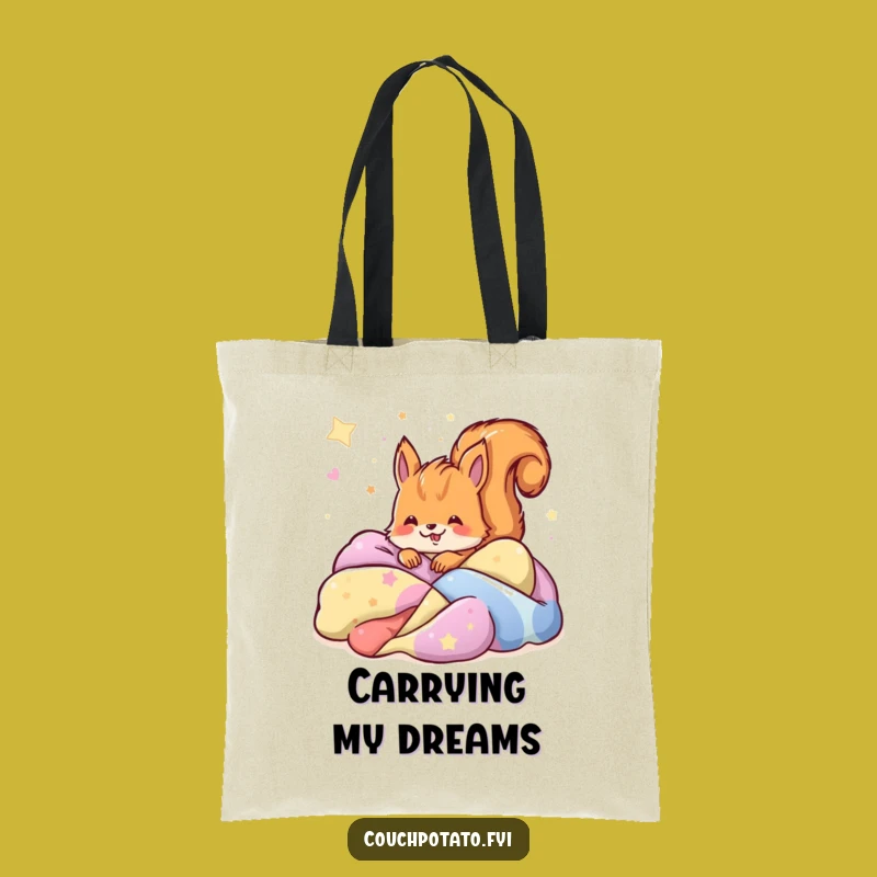 Funny Dreams Squirrel Tote Bag: Chic Squirrel Sleeping, Stylish & Hilarious Gift