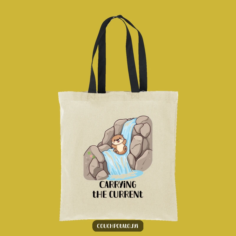 Funny Otter Slide Tote Bag: Carry Your Essentials with Hilarious Wildlife Charm, Perfect Funny Gift