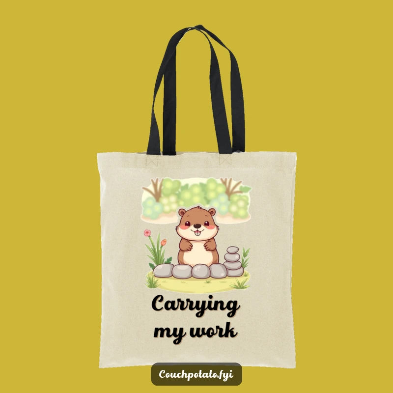 Funny Beaver Garden Tote Bag: Busy Builder, Hilarious Accessory for Projects