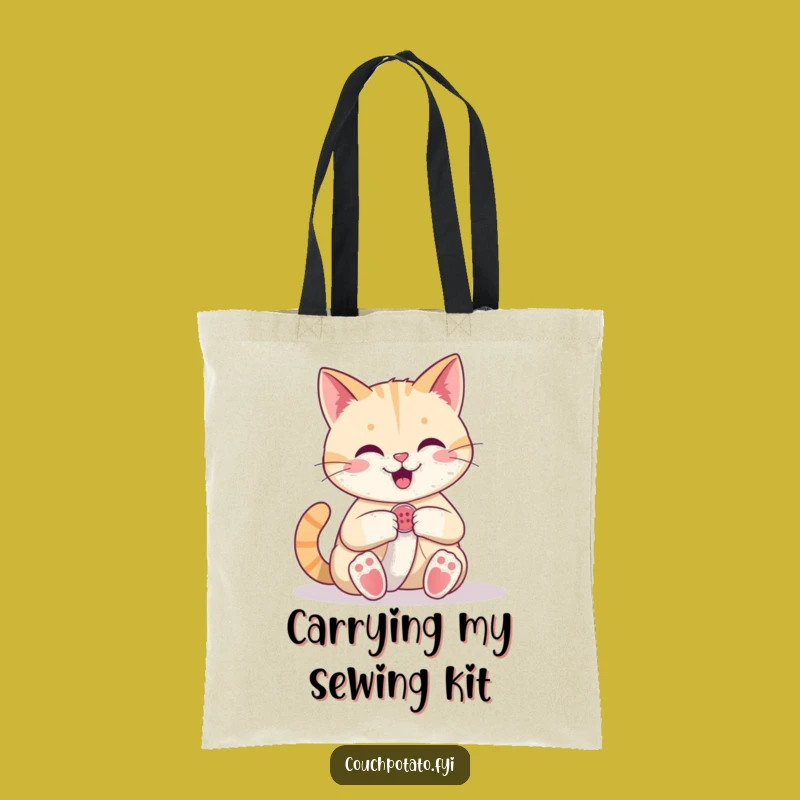 Funny Cat Tote Bag: Confident Seamster, Stylish & Hilarious Gift
