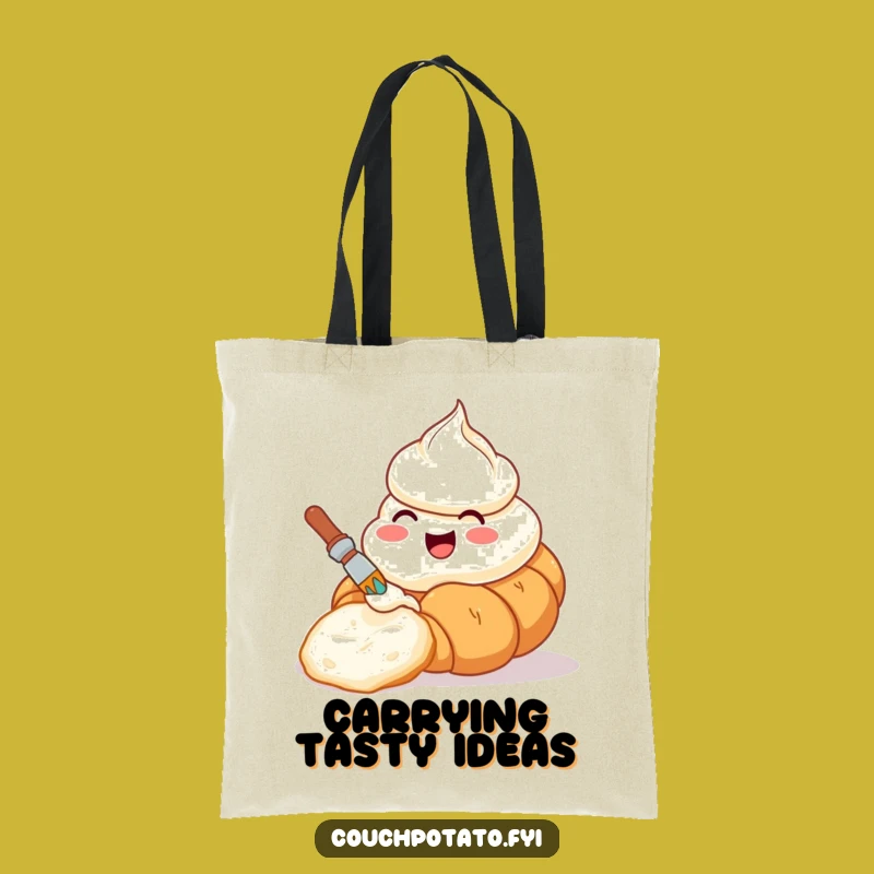 Funny Cream Cheese Croissant Art Tote Bag - Carry Your Creativity, Humorous Gift