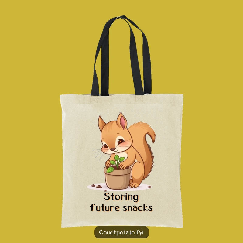 Funny Squirrel Planting Tote Bag - Focused Gardener Bag for Plant Lovers