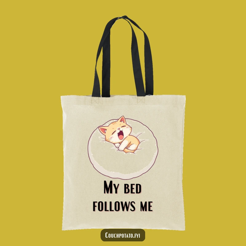 Funny Sleepy Cat Pillow Yawn Tote Bag - Carry Your Comfort Anywhere