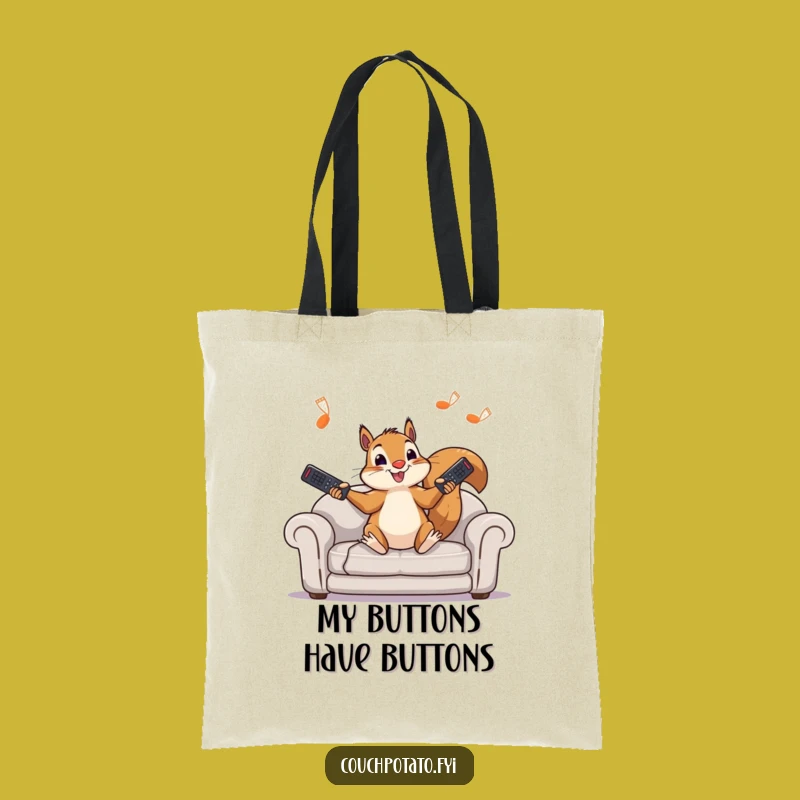 Funny Squirrel Remote Chaos Tote Bag: Your New Funny Shopping Companion