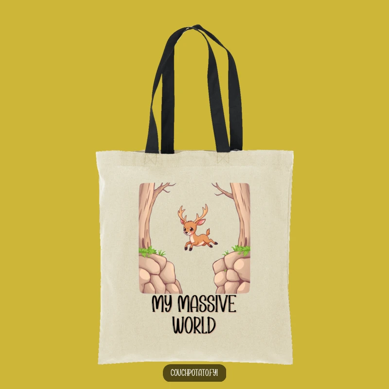 Funny Deer Impossible Jump Tote Bag: Carry Your Ambition, Hilarious Accessory, Awesome Funny Gift