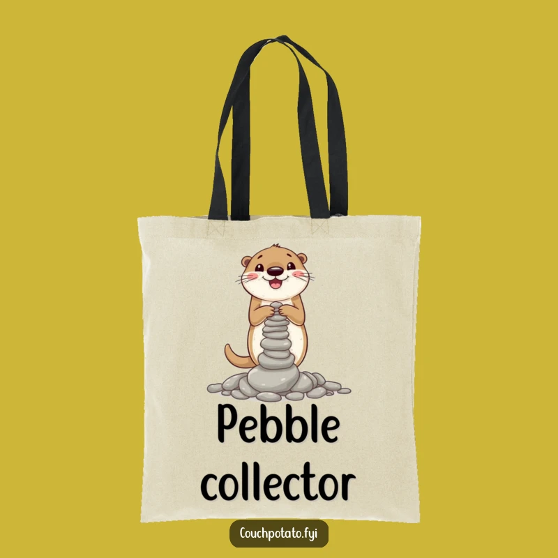 Funny Otter Pebble Tower Tote Bag: Chic Animal Builder Accessory for Otter Lovers